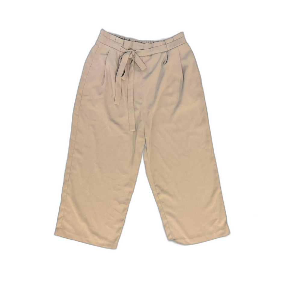 Adrianna Papell cropped wide-leg pants in a versatile taupe/beige neutral.